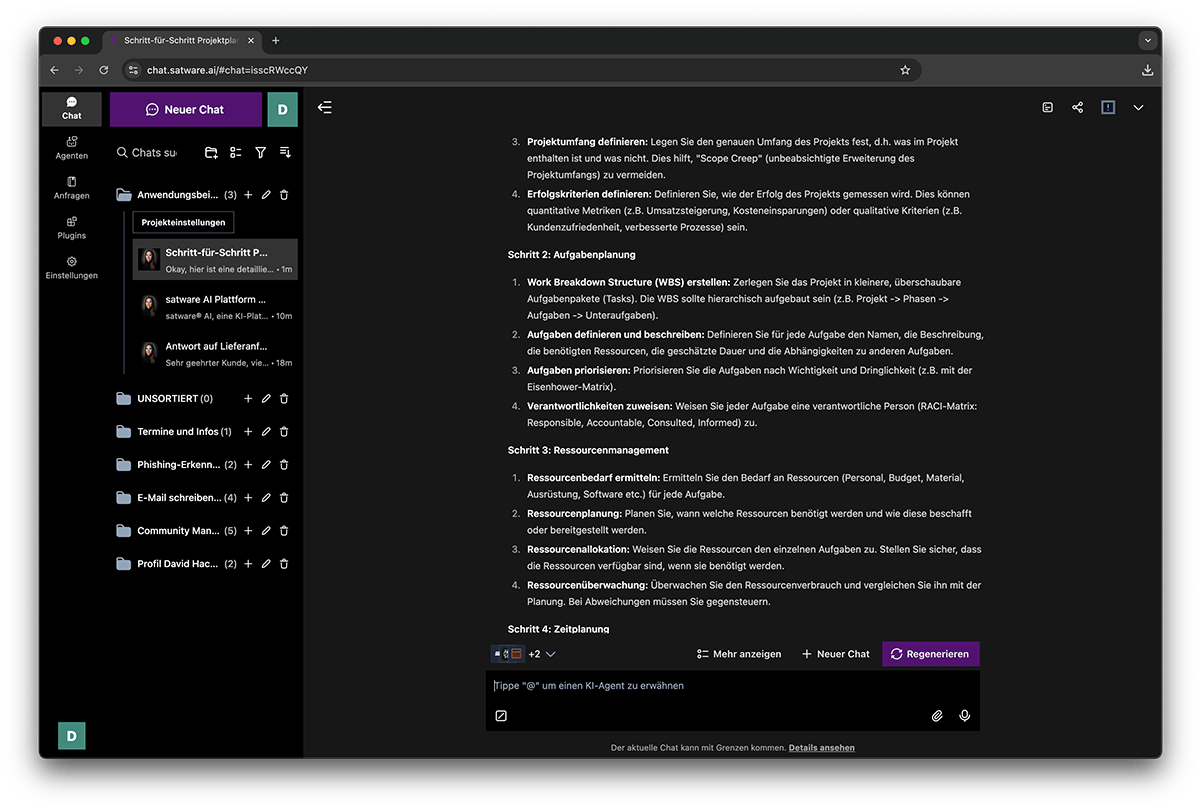 KI-gestützte Projektplanung Beispiel 2