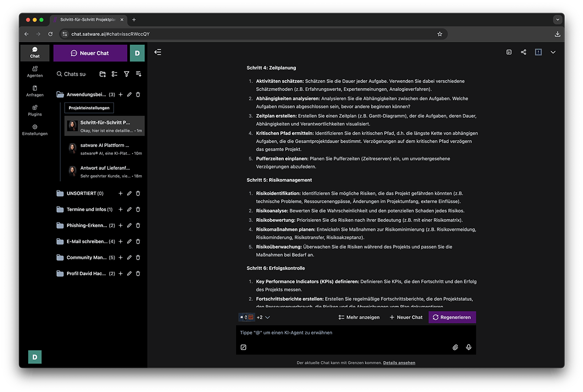 KI-gestützte Projektplanung Beispiel 3