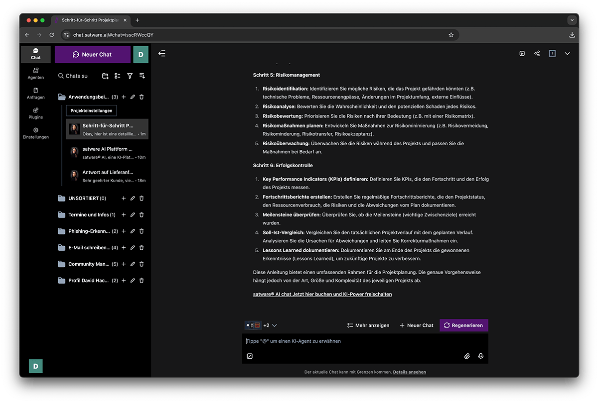 KI-gestützte Projektplanung Beispiel 4